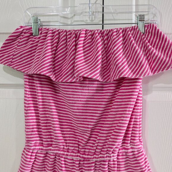Ralph Lauren Girl's Terry Cloth Romper, Pink White, Size Medium 8-10, Strapless - Picture 2 of 16